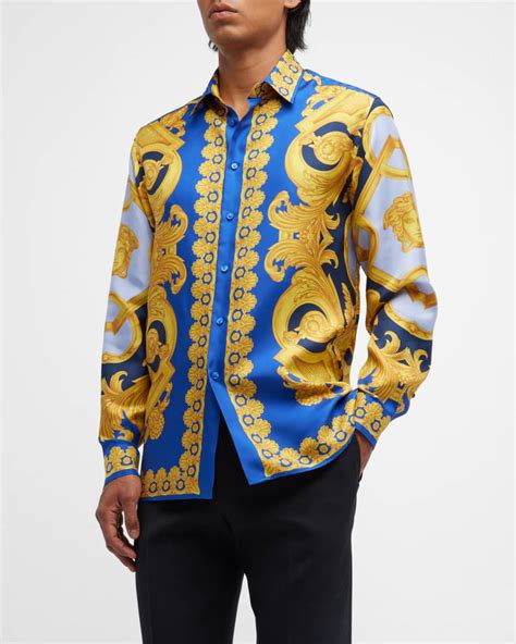 versace silk floral barocco shirt replica|versace barocco t shirt.